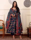 Kurti Pant Dupatta Set, Morpich Rayon Printed, Stitched